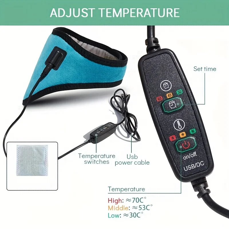 Fast-Heating Portable Neck Heating Pad for Arm/Leg, Neck Warmer Gifts for Mom Dad, Black/Blue/Rose, Heat Pad for Women Men, Soot 4