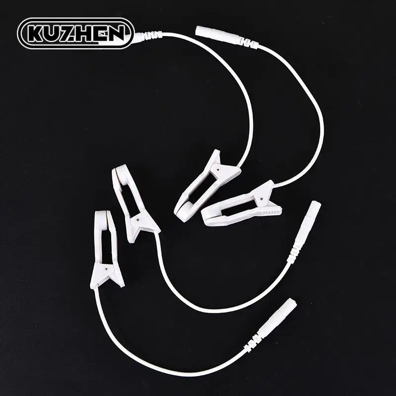 Ear Pain Relief Clip 2pcs 2.0mm tens electrode lead wire connecting cable