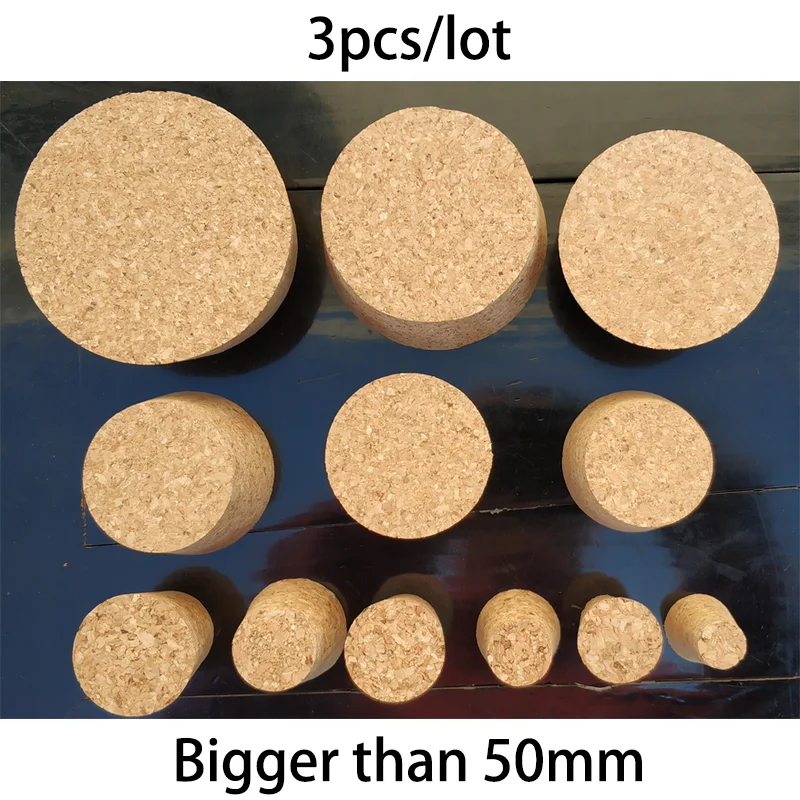 Glass Bottle Cork Wood Lid Cap Stopper Wine Jar Plug Beer Bottles Pudding Container 50-100mm Customize 3pcs