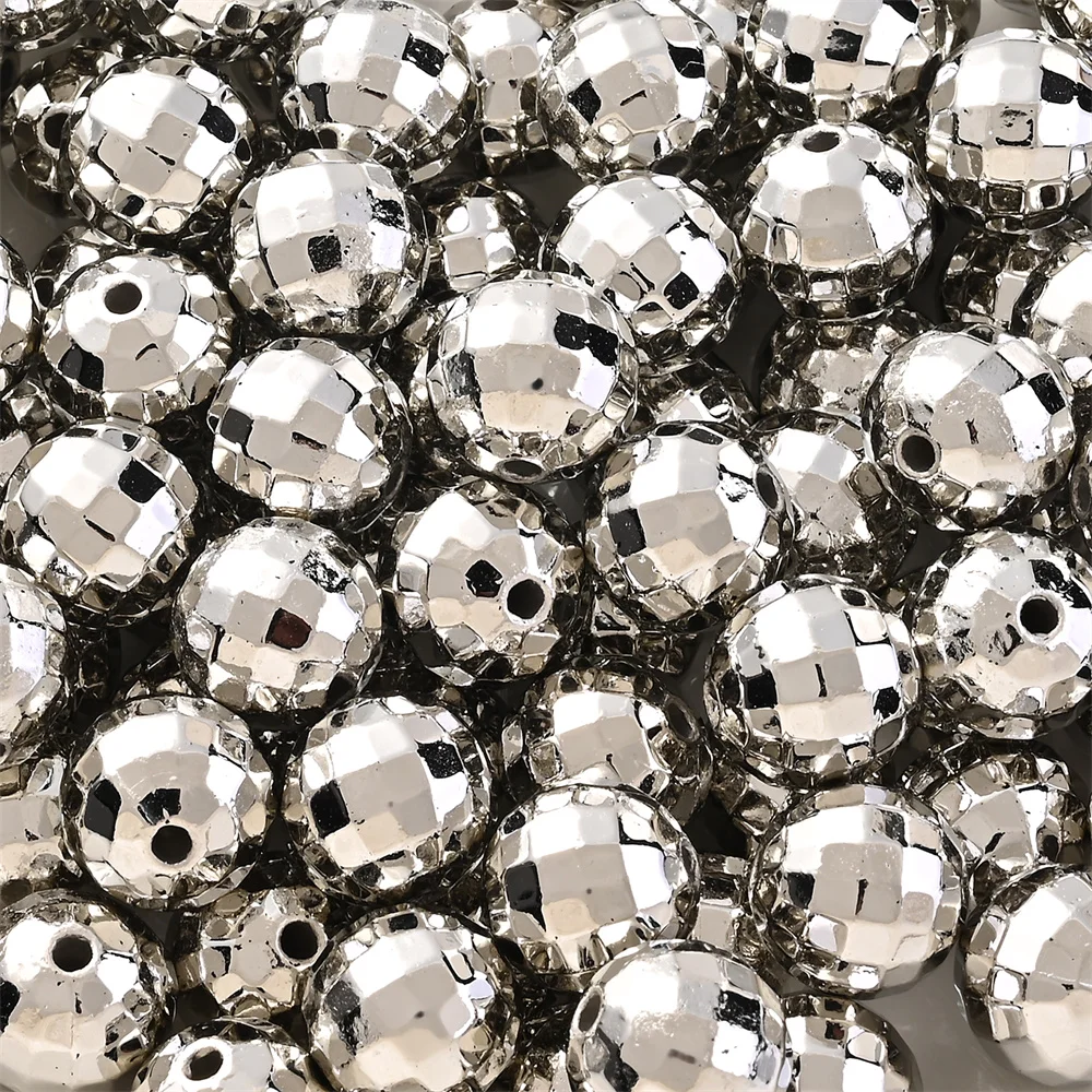 6/8/10/12mm Disco kugel runde silberne reflektierende Spiegel perlen Armreif Halskette Schmuck Ohrringe DIY Handwerk Schmuck Zubehör – Detail 7