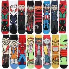 

Hot Sale 1Pair Marvel Anime Print Socks Men's Women socks Cartoon Knee-High Cosplay Sock Hip Hop Adult Casual Socks