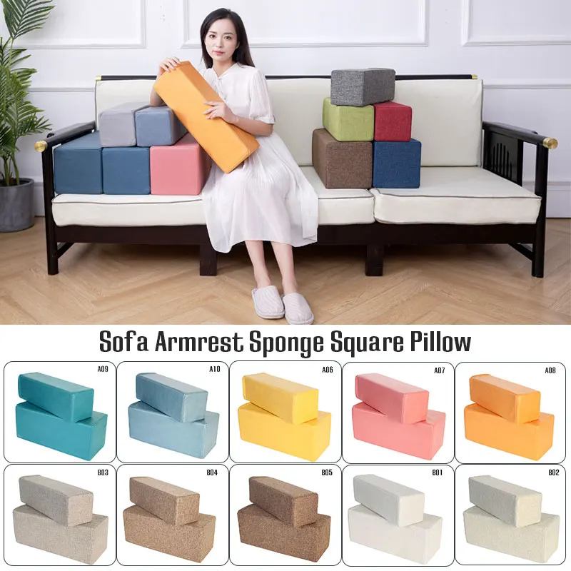 

2 Pcs Sofa Armrest Pillow Hand Cushion Technology Cloth / Linen Fabric Long Cuboid Pillow Sofa Arm Support Pillow Hand Palm Rest