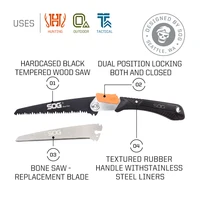 SOG Woodsaw Folding Saw Portable Hand Tools Pocket Saw Woodworking with Detachable Blade Compact Outdoor Camping Equipment F11BN 2