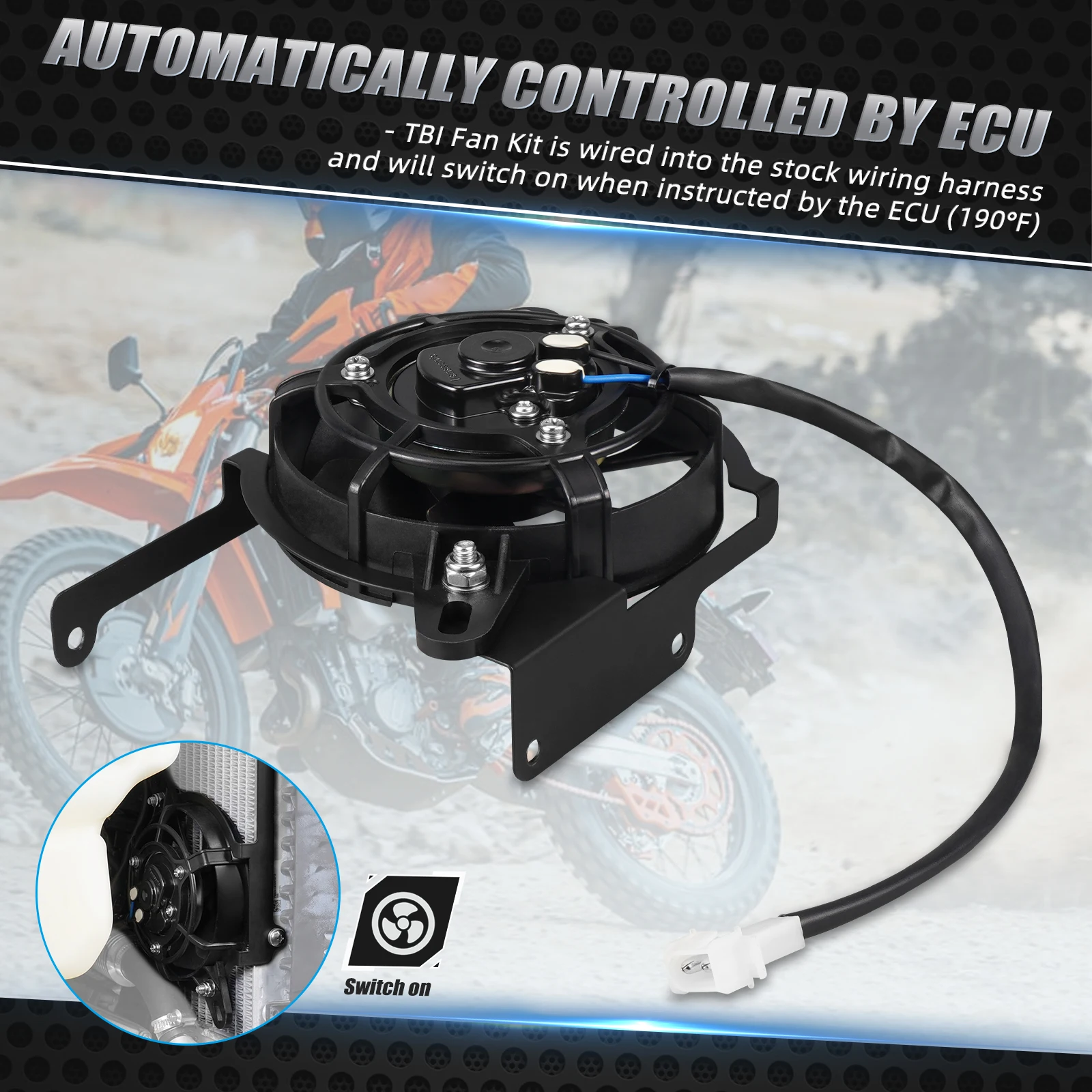 For GasGas EC300 EC ECF 250 300 350 EX EXF 250 300 MC MCF 350 450 ES 500 EW500F TBI Electric Radiator Cooling Fan