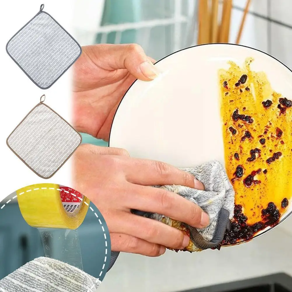 Cleaning Cloths Dish Towel High Density Microfibre Kitchen Towel Reliable Tool Cleaning Oil Household Washing V2L5 household kitchen dish towel microfiber kitchen rag non stick oil thickened cleaning cloth absorbent scouring pad