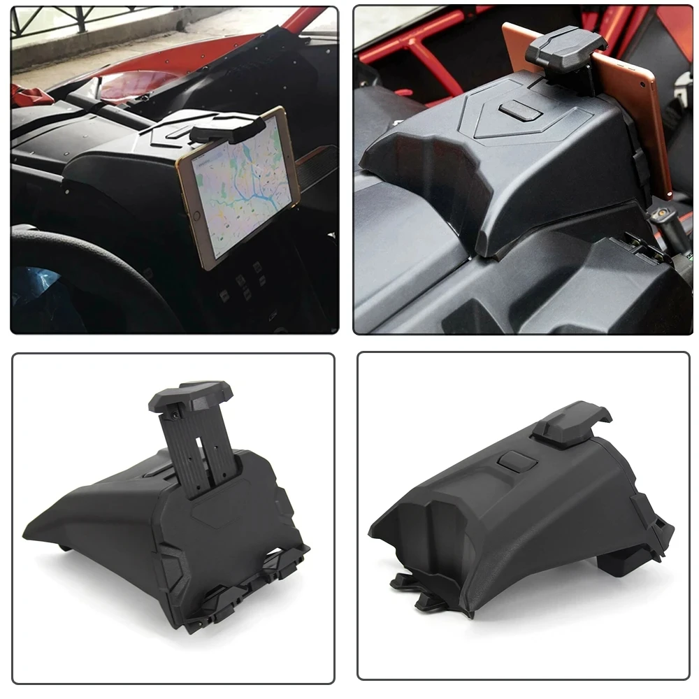 

2017-2021 Black Electronic Device Holder With Integrated Storage For Can Am Maverick X3 Models