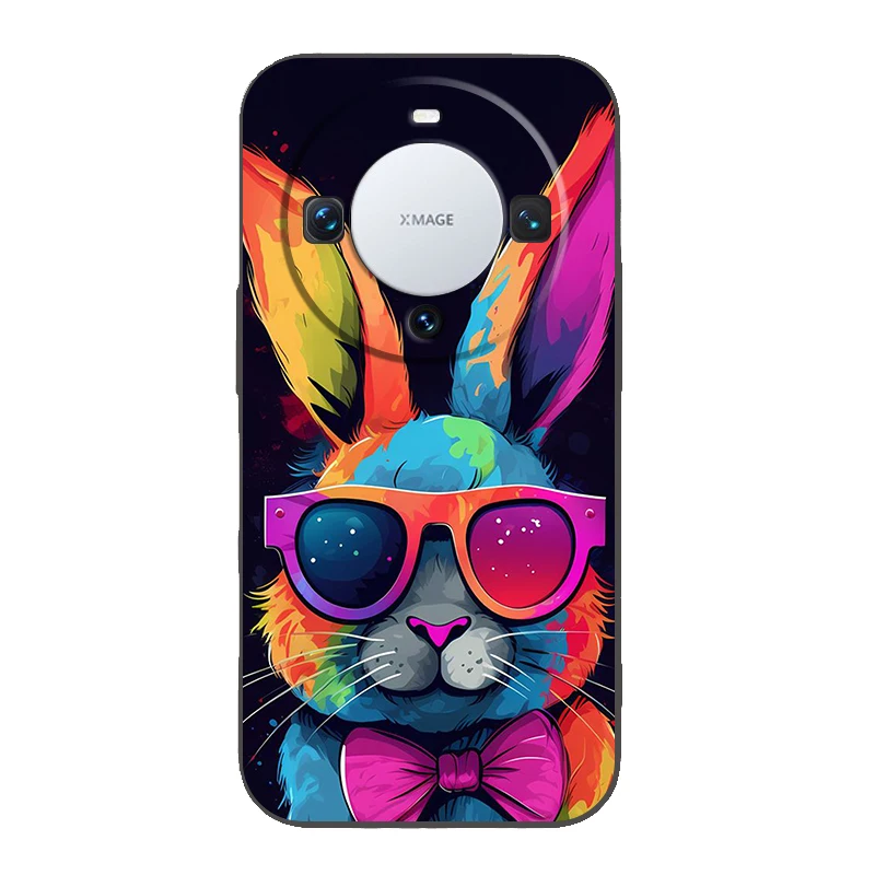 Adorable Purple-Hatted Rabbit Phone Case Cover - Silicone Shell