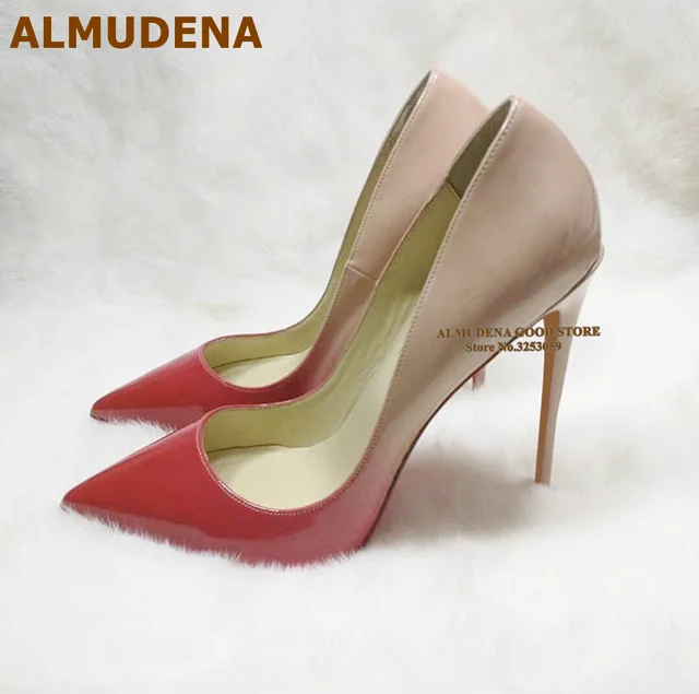 Clear PVC Shallow Pointed Toe Patchwork Stiletto High Heels Shoes Red  Leather Thin Heels Slingback Party Club Dress Shoes - AliExpress
