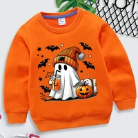 Halloween Ghost Pumpkin Bat Sweatshirt Children Autumn Winter Pullovers Kids Boys Girls O-neck Halloween Sweatshirts 1