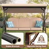 3 Seat Outdoor Porch Patio Swing 800lbs 2-in-1 Patio Swing Glider Chair with Adjustable Canopy & Removable Cushion Outdoor Adult 3