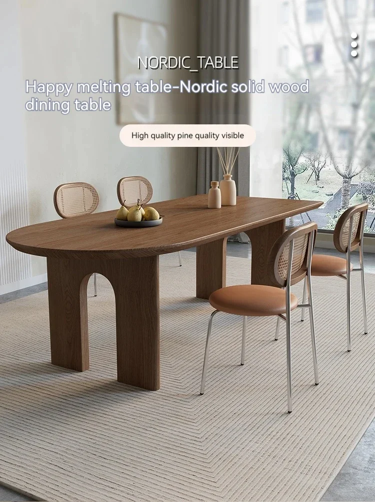 Description Picture 3 of itemMinimalist Plegable Dining Tables Oval Personalized Negotiation Luxury Wooden Dining Table Mesa Workstation Furniture Set