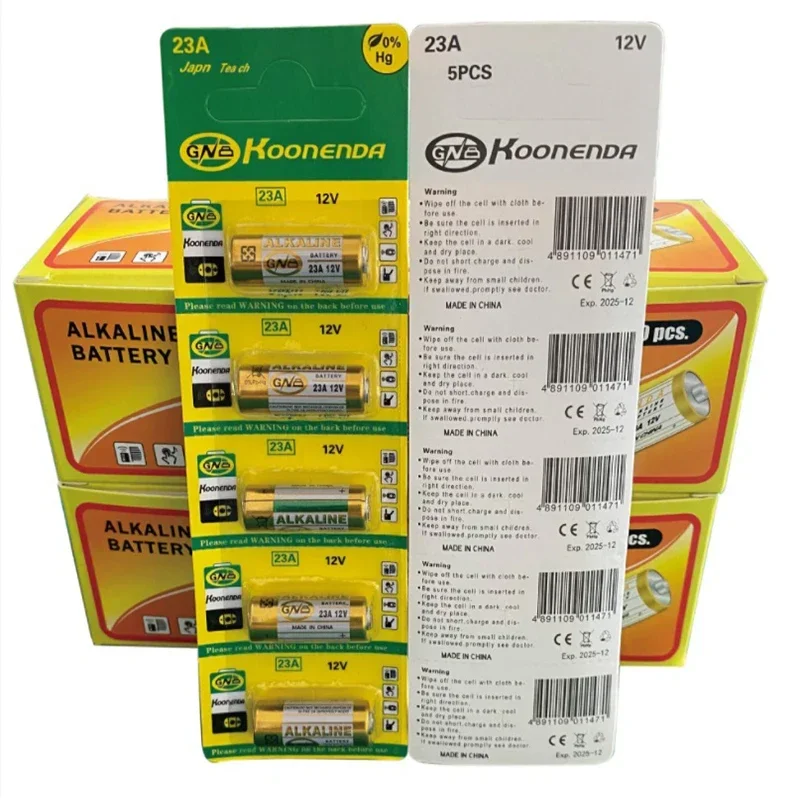 Alkaline Battery Disposable Battery 5PCS / 1Pack 23A 12V Alkaline Battery For Remote Doorbell Garage Door A23 A-23 GP-23A RV08 LRV08 E23A V23GA