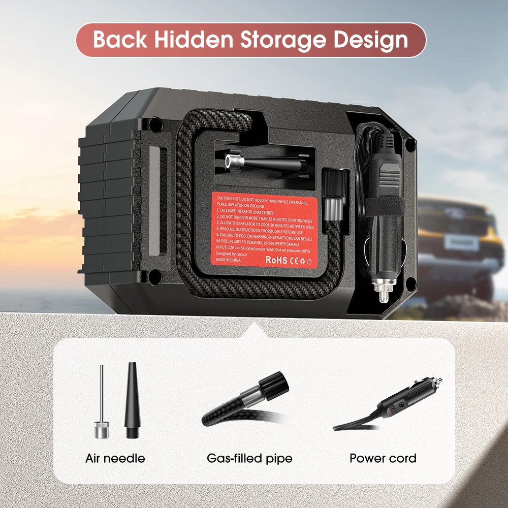 Mini Portable Wired Inflator Pump Car Tire Inflator Auxiliary Tool 12V Motorcycle Air Compressor Bicycle Car Air Pump