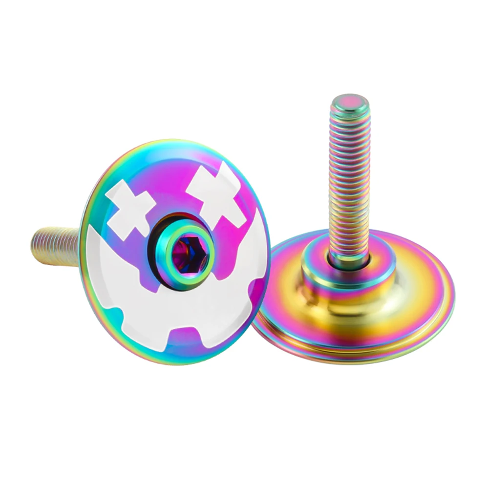 Titanium Headset Stem Top Cap Bicycle Headset Top Cover with Bolt M6 MTB Headset Top Cap Bike Headset Stem Cover Bike Parts