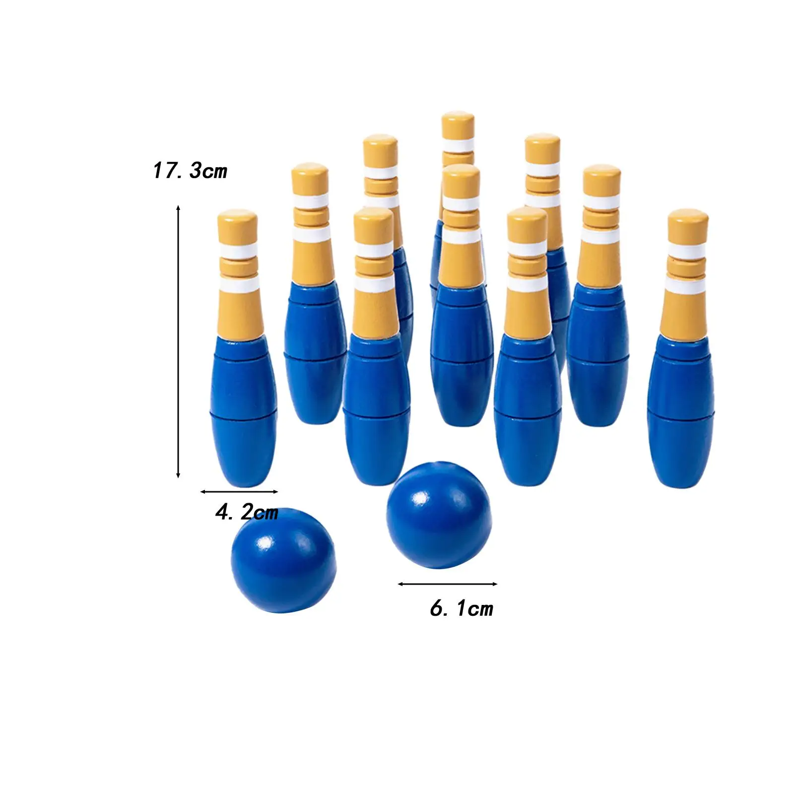 Wood Bowling Set Skittles Toys Bowling Game Props Wood 10 Bottles Outdoor Toys Educational Children`s Bowling Toys for Garden