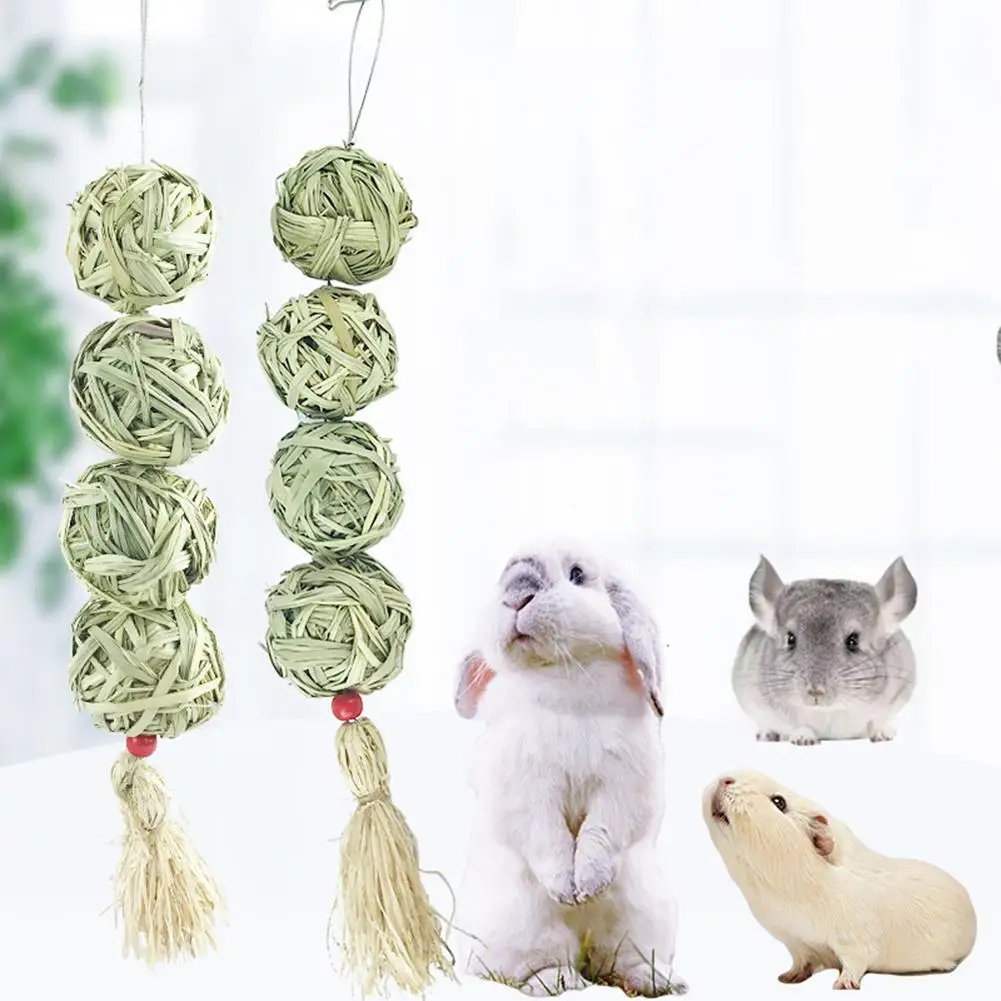 Pet Rabbit Hamster Molars Toys Straw Ball Hanging String To Relieve Boredom Pet Products pet toys,pet chew toys,pet teeth grinding toy,hamster toy,pet grass ball