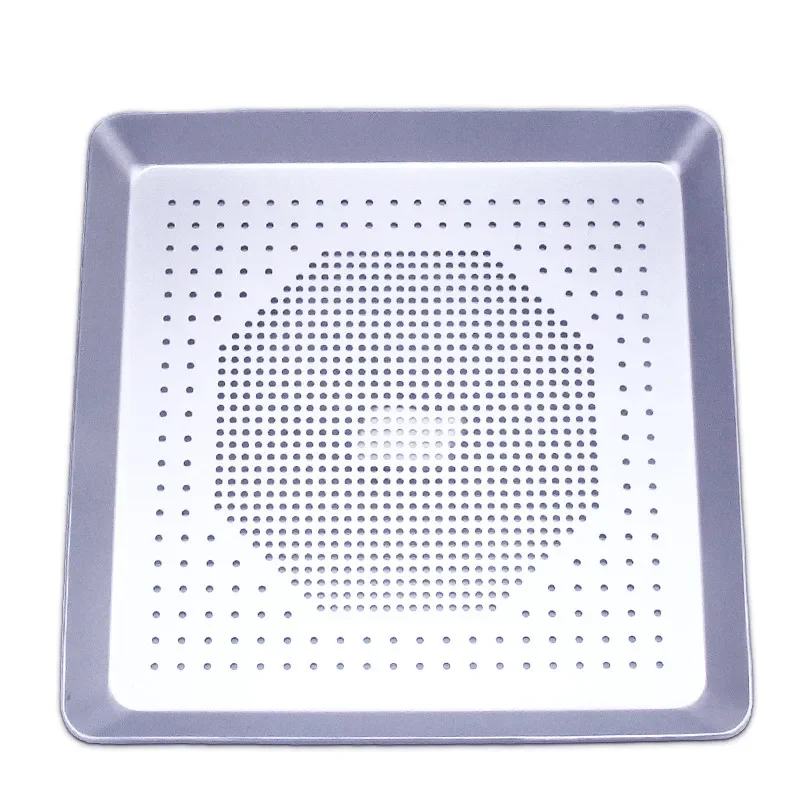 Pizza Bakeware Square Rectangle Pizza Baking Pan Nonstick Pizza hole tray Pan Steel Round Crispy Crust Oven Tray Perforated