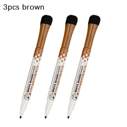 Vibrant Whiteboard Pens Set - Fine Tip Magnetic, Erasable Caps, Perfect (3pc brown pen)