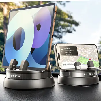 LISEN Supporto per telefono da auto per cruscotto, 360 °   Supporto per cellulare girevole per cruscotto, supporto per telefono multifunzionale per iPhone Samsung