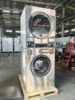 Commercial Laundry Dryer, 12/16kg, Fully Automatic Ultrasonic Cleaning, Stackable Touch Screen, Stainless Steel, Laundry Room 2