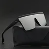 Vintage Male Flat Top Sunglasses Men Brand Black Square Shades UV400 Gradient Sun Glasses For Women Cool One Piece Designer