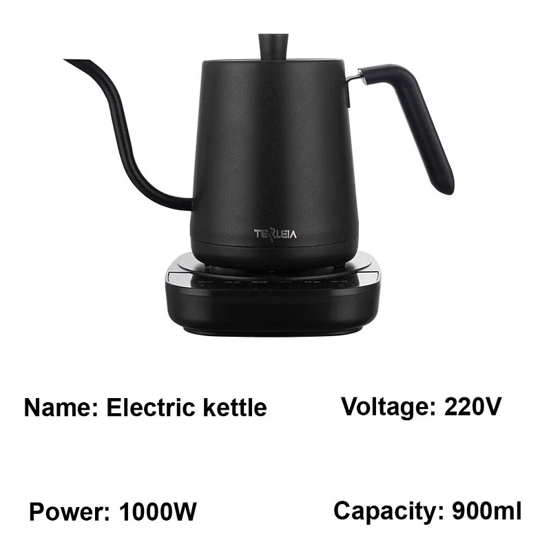 Hervidor de agua eléctrico de 1000W, tetera de Café Manual con cuello de  cisne, boca esbelta, Control inteligente de temperatura, 110V/220V -  AliExpress