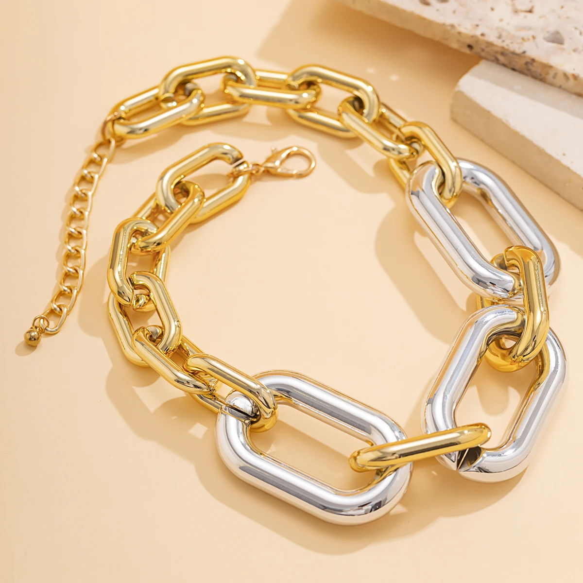 Twist Chunky Gold Necklace For Women - Stainless Steel Exaggerated Chain Choker, Fashion Collar Jewelry Gift - View #8