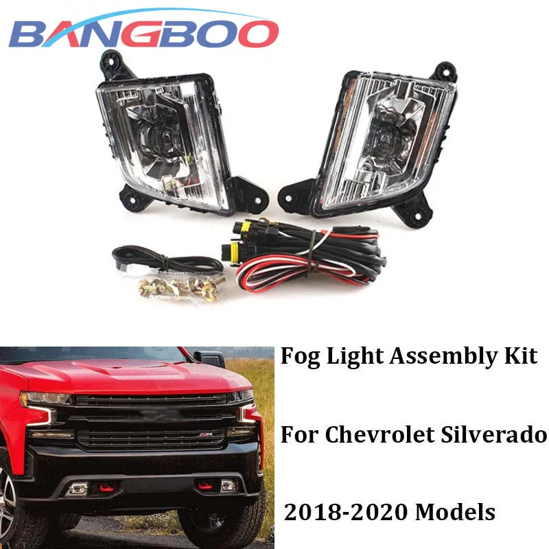 

1Set Front Bumper Fog Light Lamp With Switch Wiring Kit For Chevrolet Silverado 2018 2019 2020