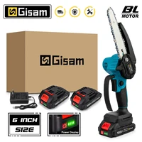 198VF 6 Inch Brushless Chain Saw Mini Handheld Pruning Chainsaw Woodworking Electric Saw Cutting Tools For Makita 18V Battery 1