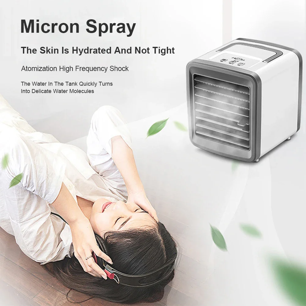 Air Conditioning Fan Air Conditioner Air Cooler Mini Portable For Room Home Cooling Desktop Usb Charging