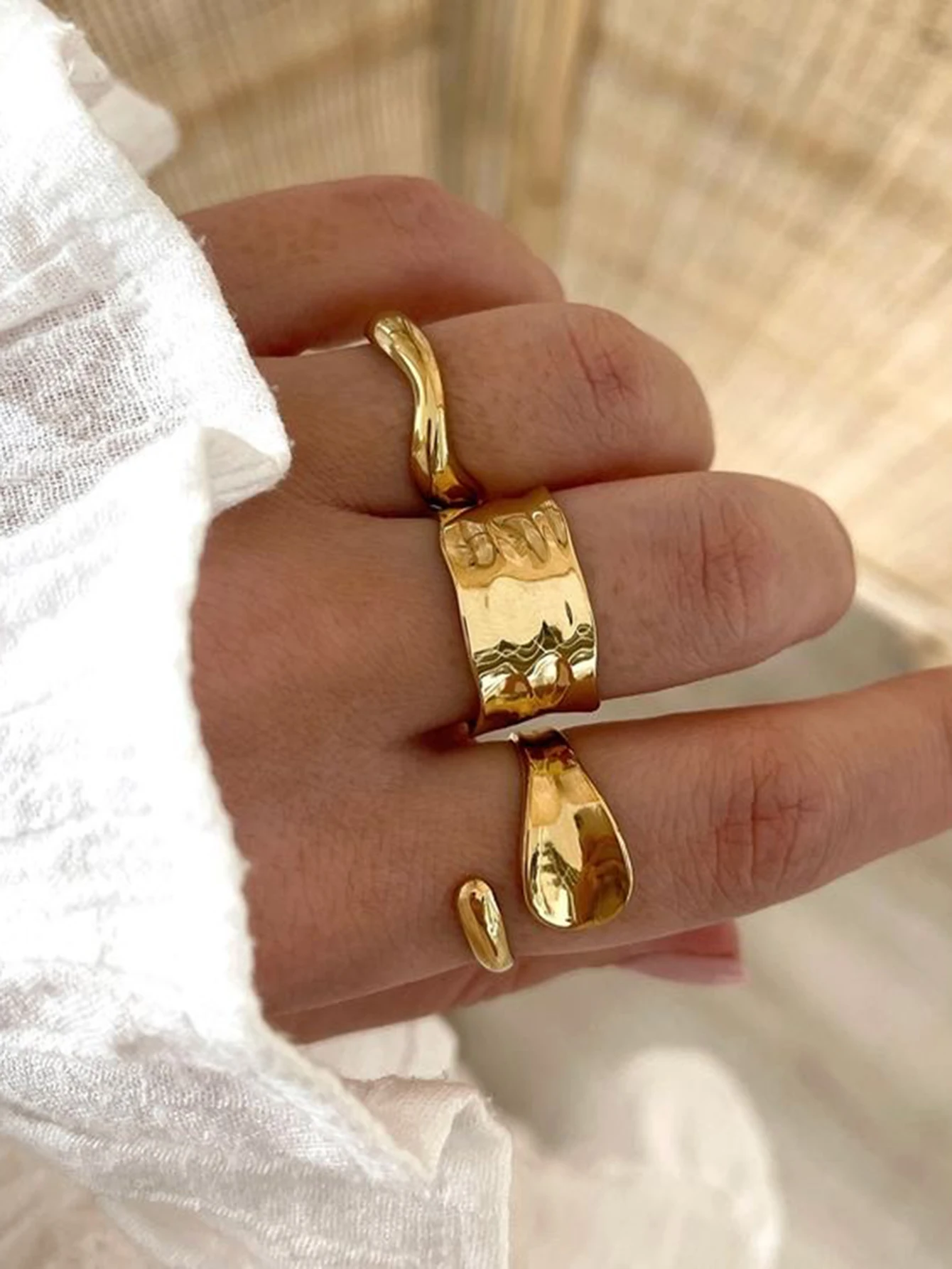 Trendy Jewelry Alloy Ring Set for Women