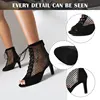 SWDZM Latin dance shoes Woman suede+net Dance Boots for Ladies Pole Party Dancing Shoes Sexy High Heels Boots Ballroom Shoes 3