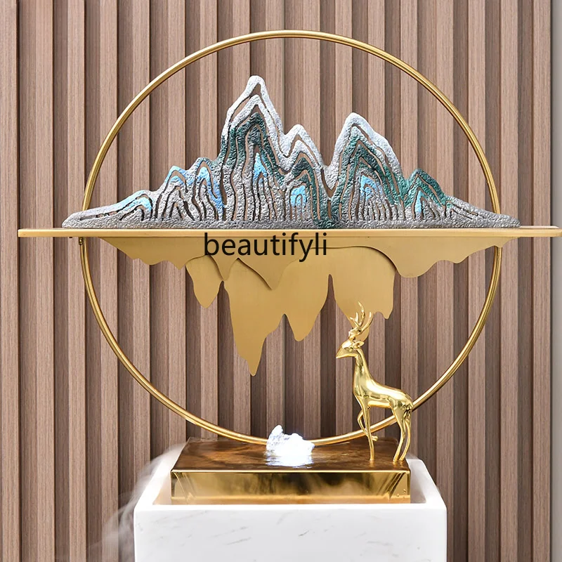 

Minimalist Light Luxury Flowing Water Ornaments European Creative Circular Fountain Decoration Housewarming Gift home decor