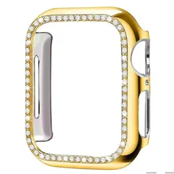 Luxury Bling Diamond Protective Case for Apple Watch - Sparkling Bumper Shell (Gold A)