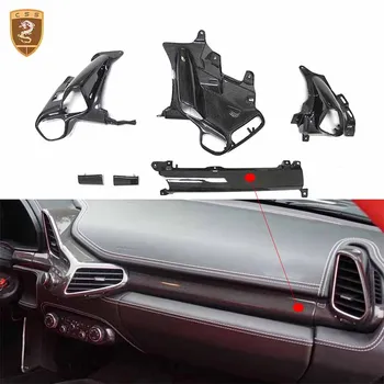 Aria condizionata per auto in fibra di carbonio a secco per Ferrari 458 Decorazione interna Car styling Copertura del serbatoio dell'olio nera Tappo di copertura del motore automatico