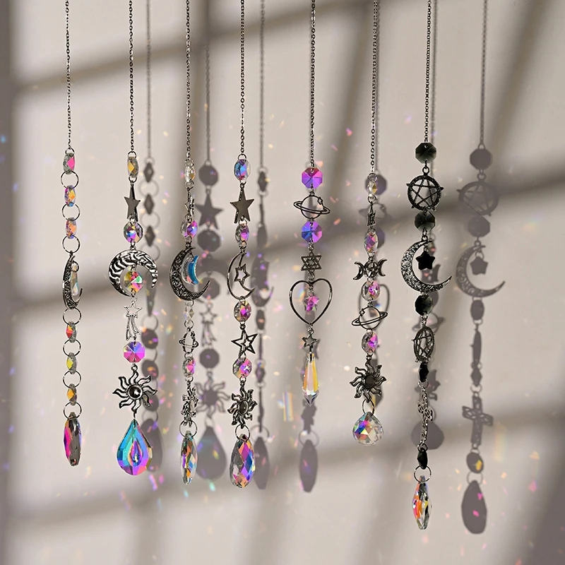 Description Picture 6 of itemSuncatcher Crystal Prism Wind Chimes Hanging Pendant Rainbow Light Catcher Octagon Beads Jewelry Window Garden Home Decor
