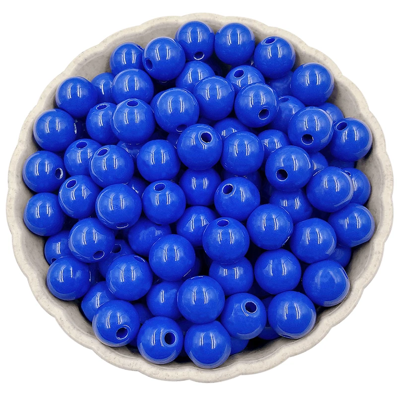 Set of 40 Solid Color 8mm Round Beads