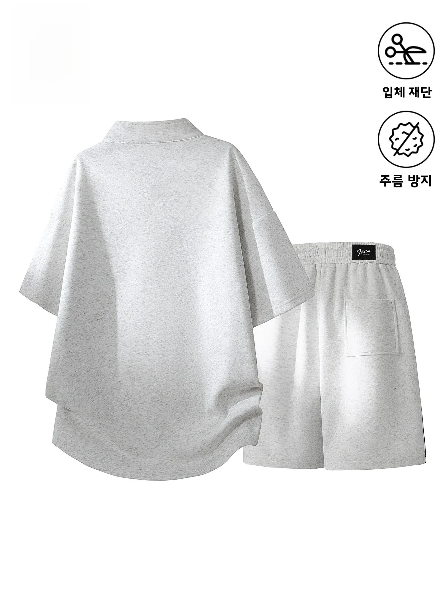 파이브씨엠 남성 반팔 캐주얼 스포츠웨어 세트 하이 스트릿 스타일 폴리에스터 면 혼방 여름 컬렉션 (청소년용)