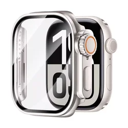 Universal Apple Watch Screen Protector with PC Cover & Glass Display Protection - Enhanced Durability - 42mm Series 3 2 1 (Starlight)