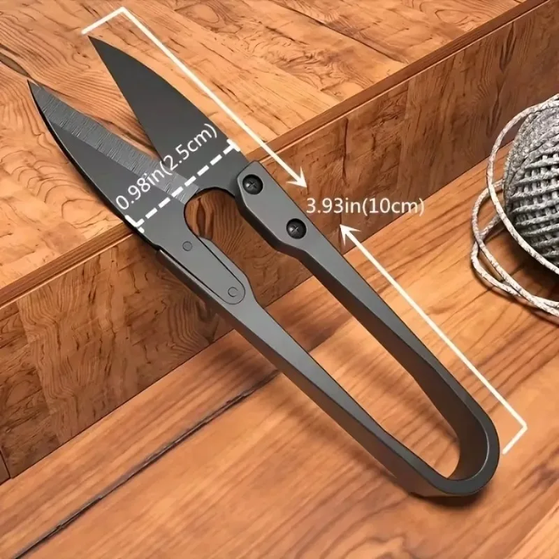 1Pc U자형 가위 검정색 휴대용 미니 공예 가위 수공예 DIY 산업용 일상 사용을 위한 다기능