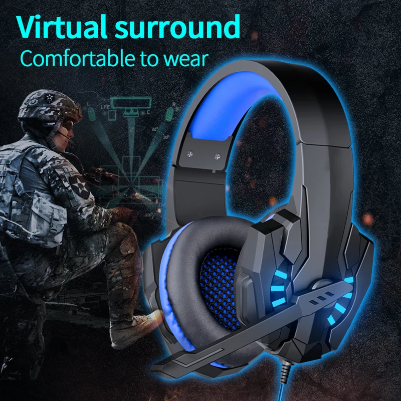 Wired Gaming Headphones With Mic Adjustable PC Bass Stereo Low latency Gamer Headset For PS4 PS5 Xbox Smartphone Laptop wired headphones gaming headphones wired headset