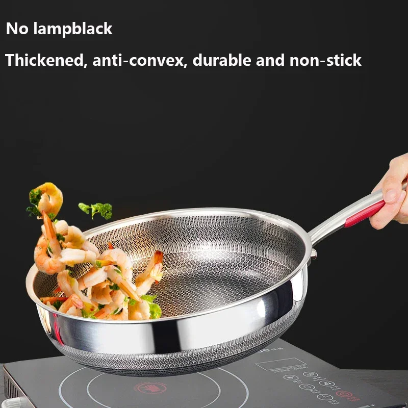 28cm Frying Pan Kitchen Nonstick Pan 316L Stainless Steel Nonstick Wok Electric Induction Without cover Skillet frying pan