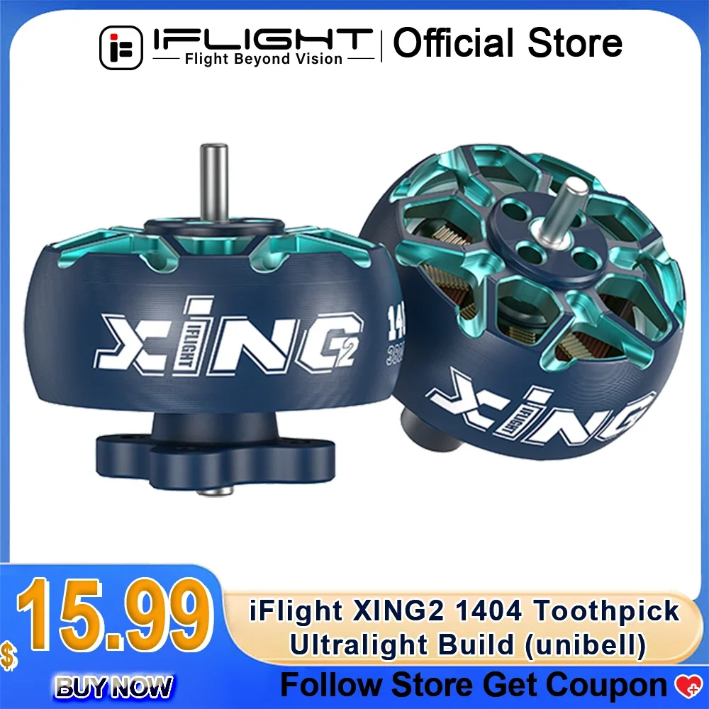 IFlight XING2 1404 3000KV/3800KV/4600KV 2-4S Toothpick Ultralight Build Unibell Motor Compatible 3-4inch Propeller for FPV Drone