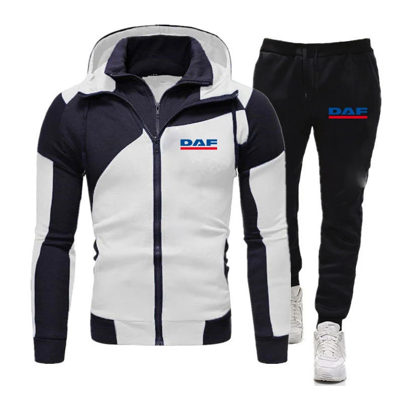 DAF TRUCKS COMPANY TRUCKER Printing Fashion 2023 New Man's Splicing Tracksuit Cotton Hoodies Leisure Sweatshirts Sweatpant Suit