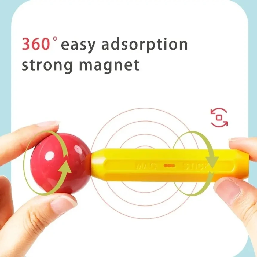 Romboss Clown Dolls Magnetic Magnet Stick Rod Building Blocks Set Toys Kids Montessori Educational Toy Birthday Gifts