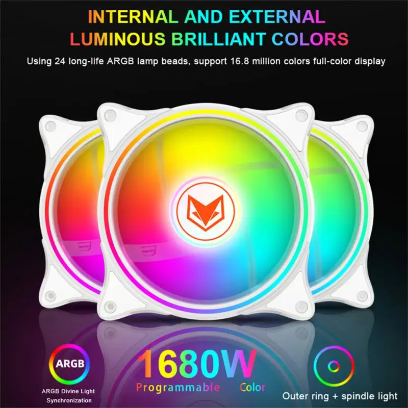 

RYRA 120mm PC Computer Case Fan Cooling Cooler 5PIN Adjustable RGB Led 12cm Mute Ventilador 5V DC ARGB Fans Adjust Speed Aura