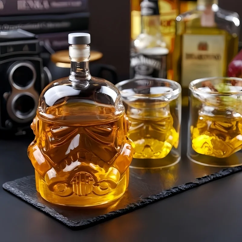 

Star Wars Whiskey Decanter With 2 Glasses Transparent Creative Flask Carafe For Wine Bourbon Vodka Star War Gift Package