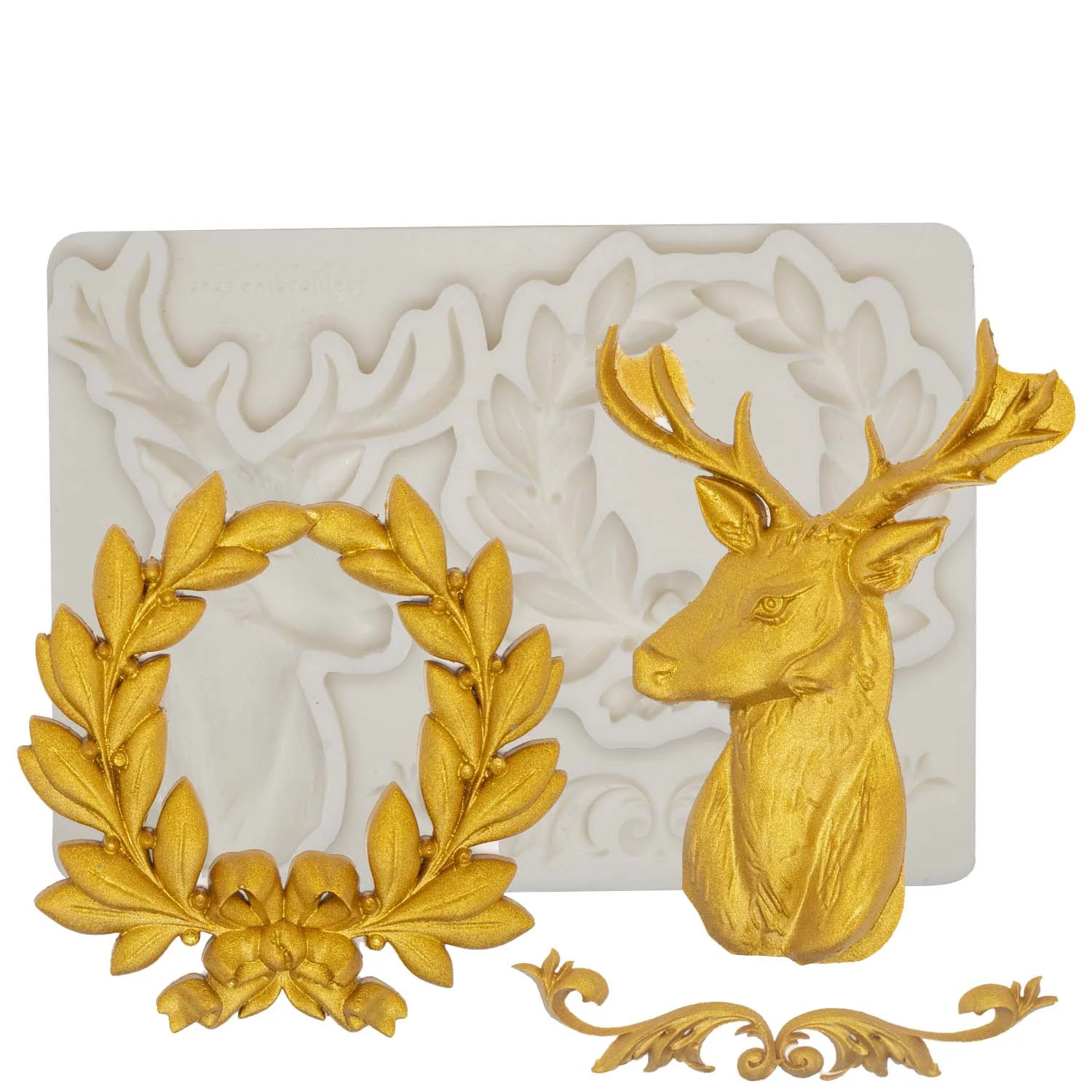 

Christmas Cake Decorating Deer&Photo Frame Silicone Mold for Chocolate Candy Mousse Cookies,Kitchen Baking Tools, Clay Resin