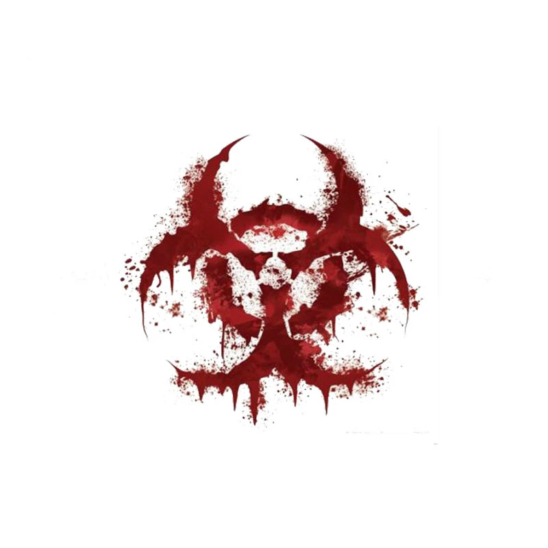 

11CM*11CM WHITE BLOODY BIOHAZARD V2 Bloody Personality Car Sticker Reflective Motorcycle Parts