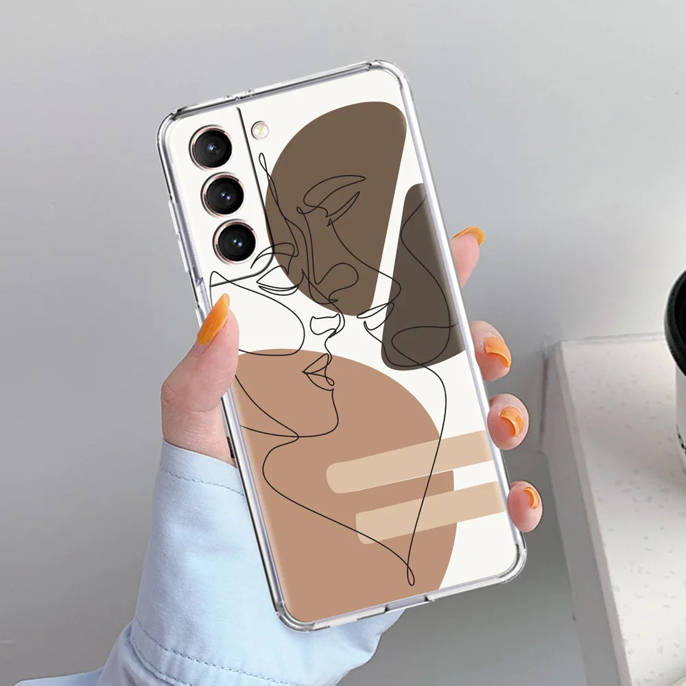 Elegant Minimalist One Line Art Soft Clear Phone Case